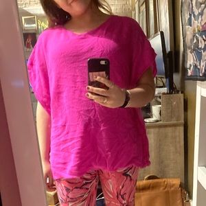 Lilly Pulitzer 100% cashmere pink boxy sweater S/m